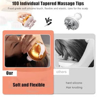 Scalp Massager Hair Growth,Electric Head Massager with 8 Removable Massage Claws Cat Massager(Gold)