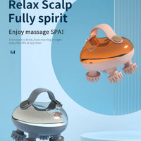 Scalp Massager Hair Growth,Electric Head Massager with 8 Removable Massage Claws Cat Massager(Gold)